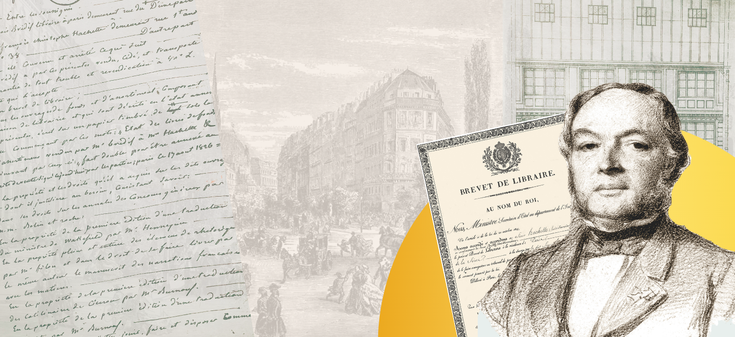 Image de Louis Hachette et de son brevet de libraire