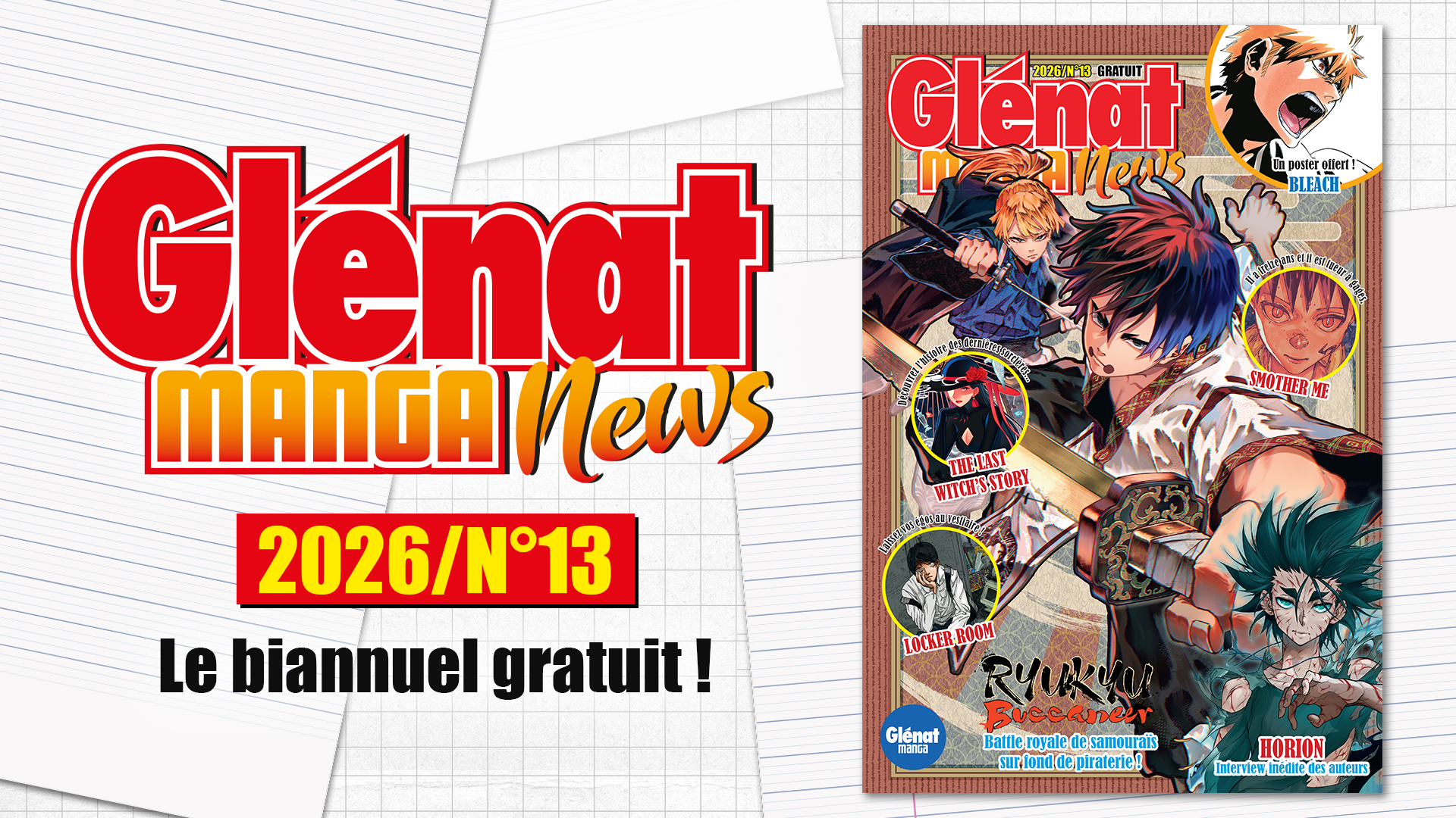 Glénat Manga News #13 annonçant le report de Bleach Deluxe au 30 septembre 2026