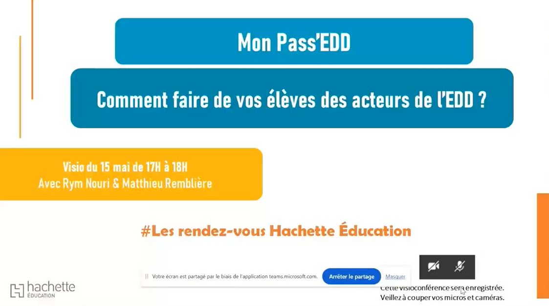 Comment faire de vos élèves des acteurs de l'EDD - Visio EDD | Hachette