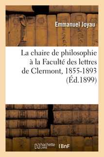 La chaire de philosophie à la Faculté des lettres de Clermont, 1855-1893