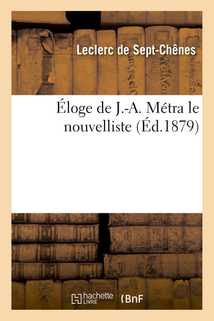 Éloge de J.-A. Métra le nouvelliste