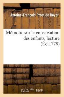 Mémoire sur la conservation des enfants, lecture