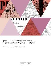 Journal de la Société d'émulation du département des Vosges, séant à Épinal