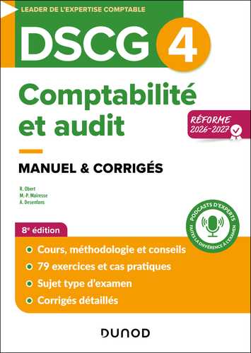 Couverture : DSCG 4 — Comptabilité et audit, Dunod, Réforme 2026–2027 · parution annoncée le 4 novembre 2026