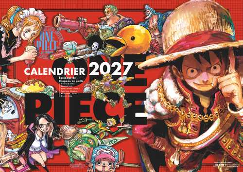 Visuel officiel du calendrier One Piece 2027 édité par Glénat, au format paysage