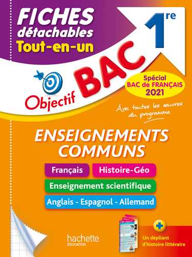 Objectif Bac - Fiches Enseignements communs 1re BAC 2021 (Poche 2020 ...