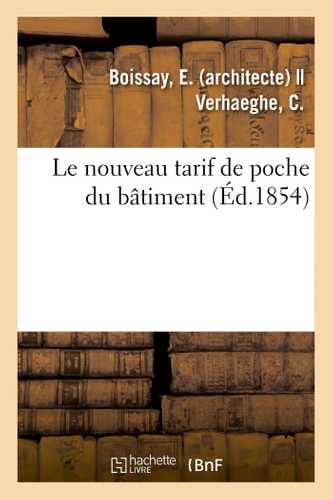 Le nouveau tarif de poche du bâtiment