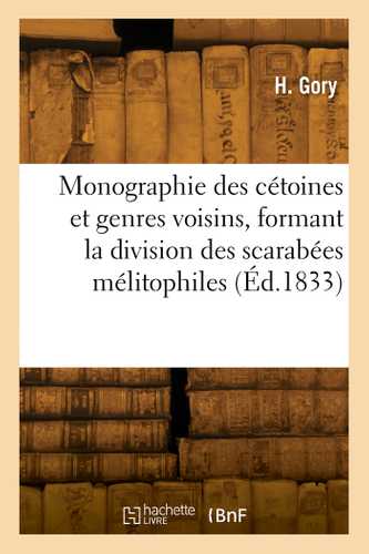 Monographie des cétoines et genres voisins