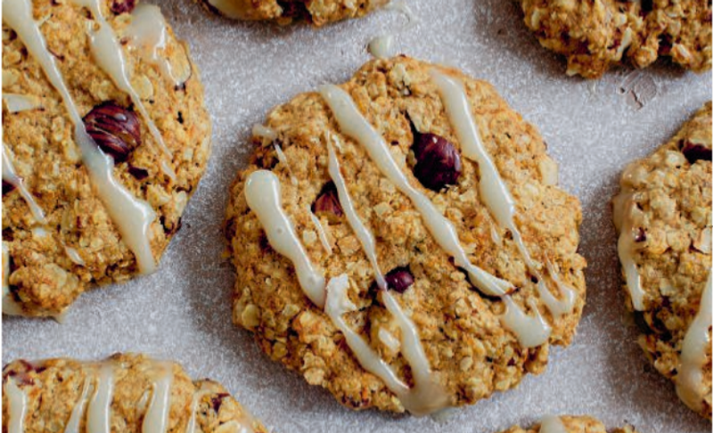 Cookies vegan à la carotte et aux noisettes