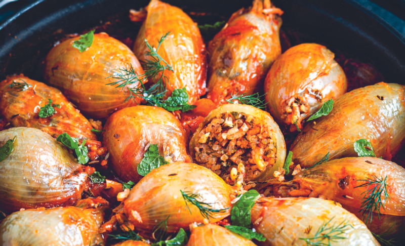 Recette végétarienne : oignons farcis