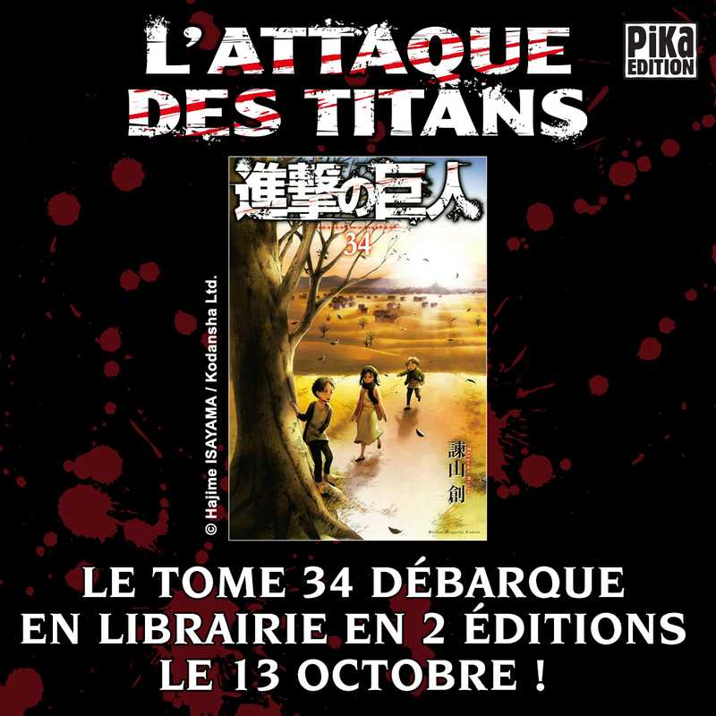 L'Attaque des Titans tome 34 débarque en librairie le 13 octobre