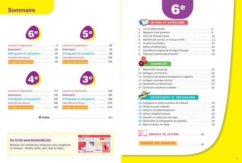 Page De Garde De Cahier De Français 6 Eme www.bescherelle.com