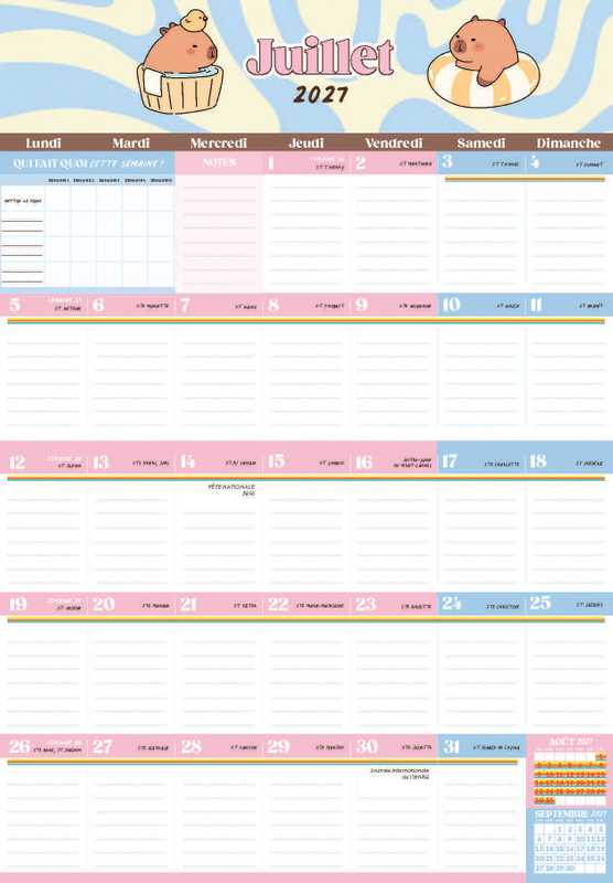 OshiNokos – Calendrier 2026-2027 – Agenda Mensuel 24 Mois – Vue Annuelle, Planificateur Famille, école Et Travail, 17x21 Cm