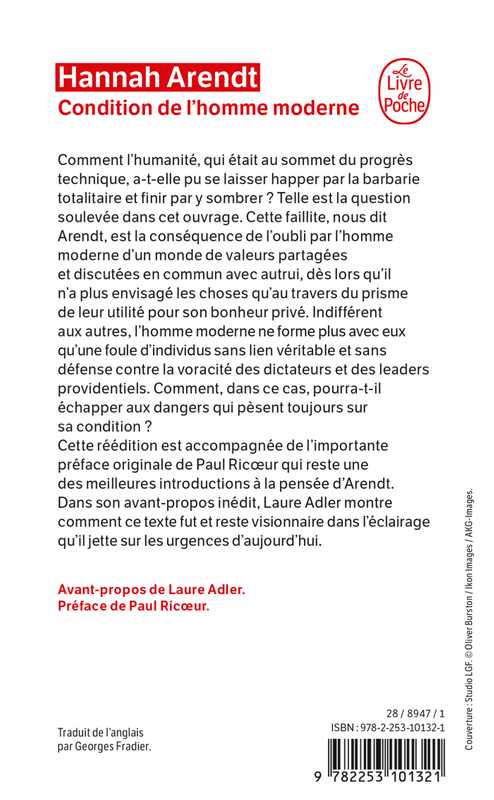 Livre : Condition de l'homme moderne, le livre de Hannah Arendt - Calmann-Lévy - 9782702165362 Livre : Condition de l'homme moderne, le livre de Hannah Arendt - Calmann-Lévy - 9782702165362