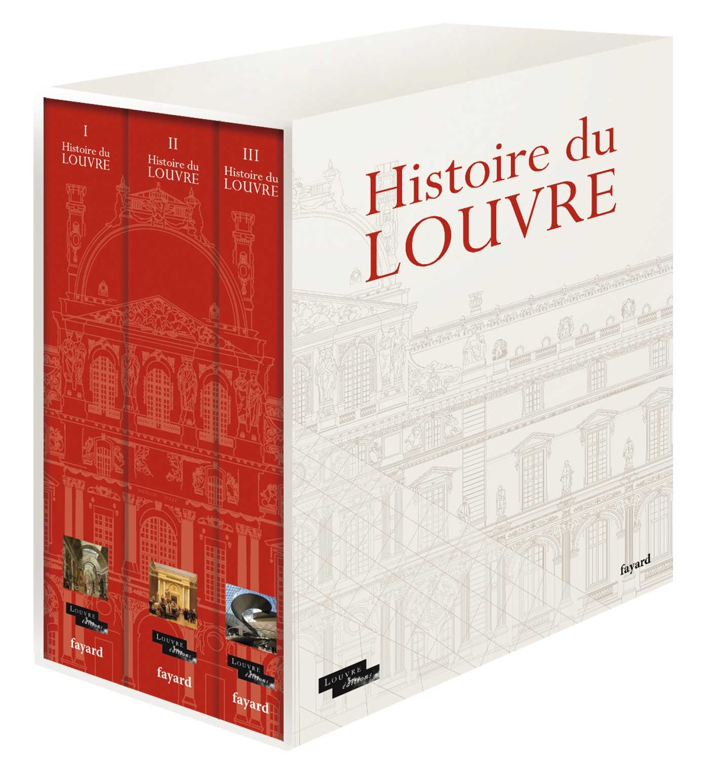 LOUVRE フランス語 美術書 3冊セット Histoire du Louvre (3 volumes sous coffret) (Grand format - Relié