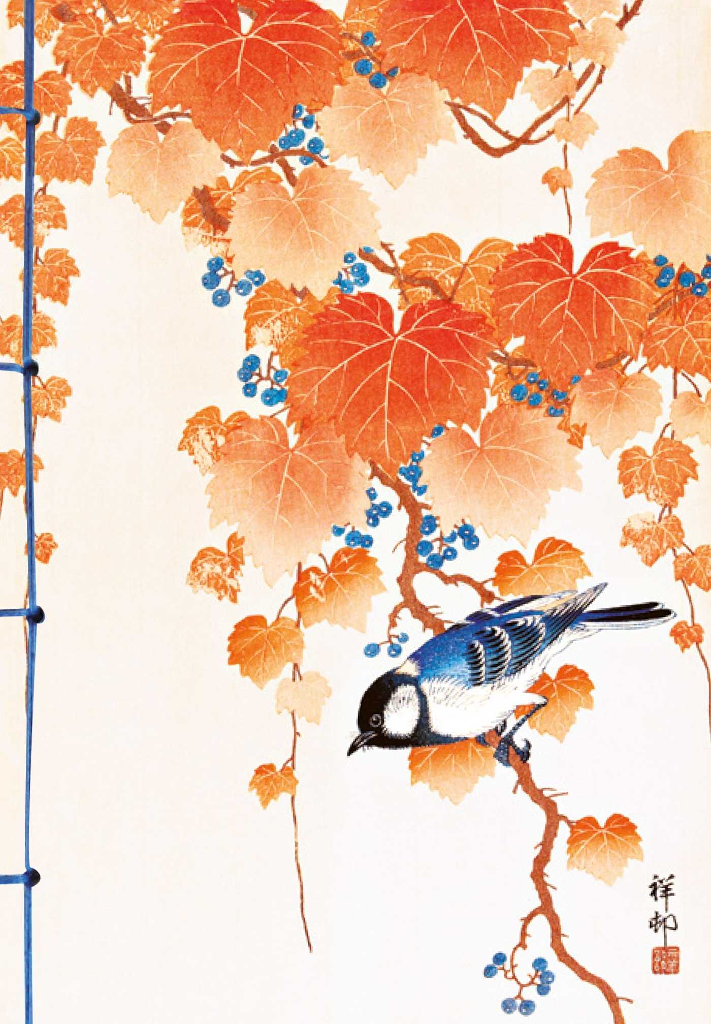Carnet Hazan Mésange dans l'estampe japonaise 12 x 17 cm